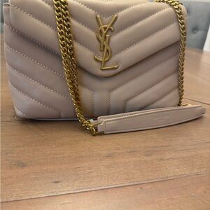 Yves Saint Laurent Cream Gold Crossbody Bag
